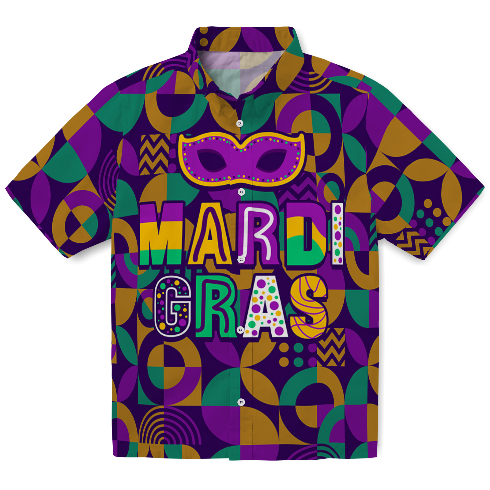 Keptsake Mardi Gras Geometric Premium Hawaiian Shirt