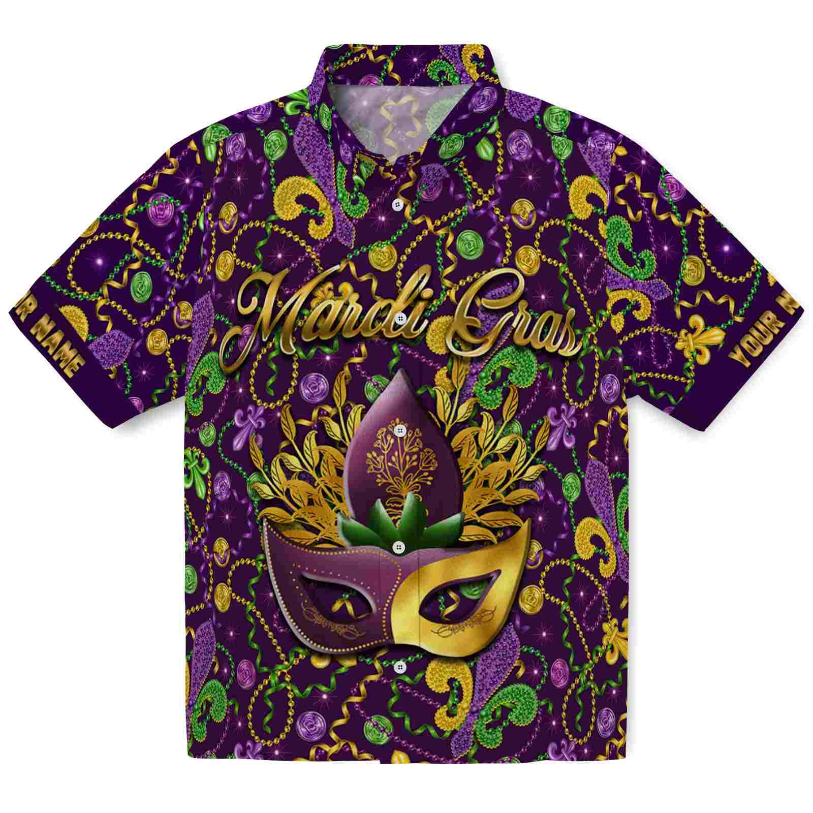 Keptsake Mardi Gras Mask Premium Hawaiian Shirt Custom