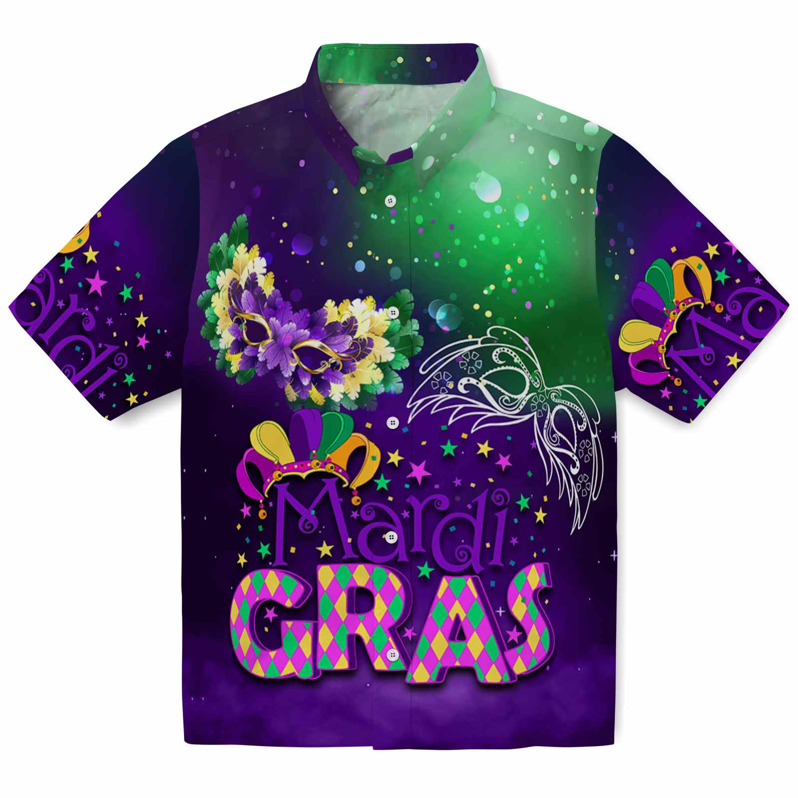 Keptsake Mardi Gras Mask Star Premium Hawaiian Shirt