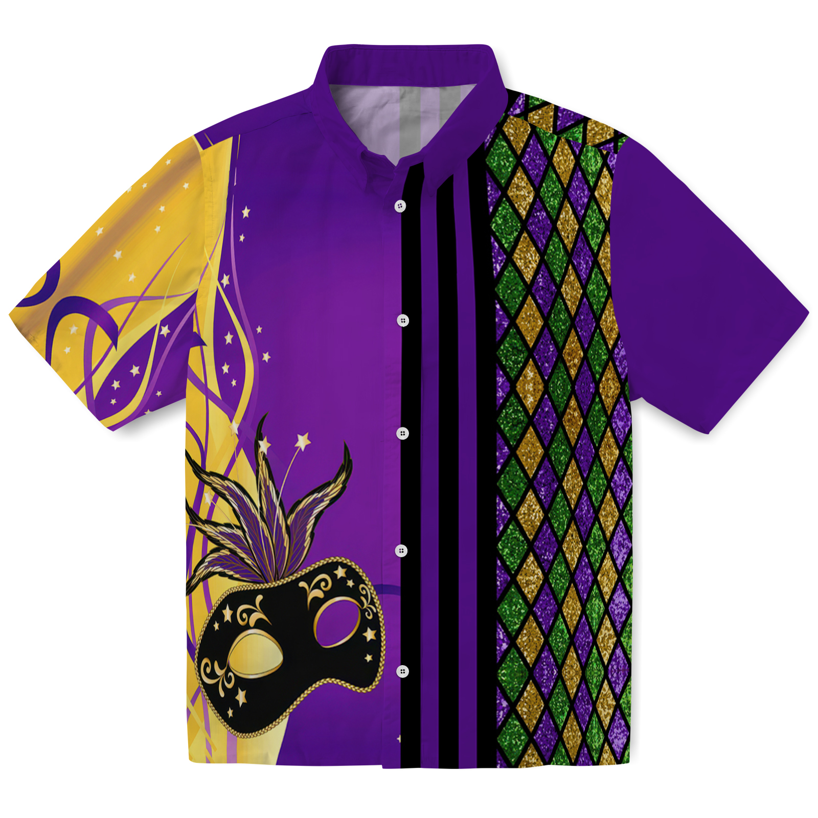 Keptsake Mardi Gras Masked Festive Premium Hawaiian Shirt
