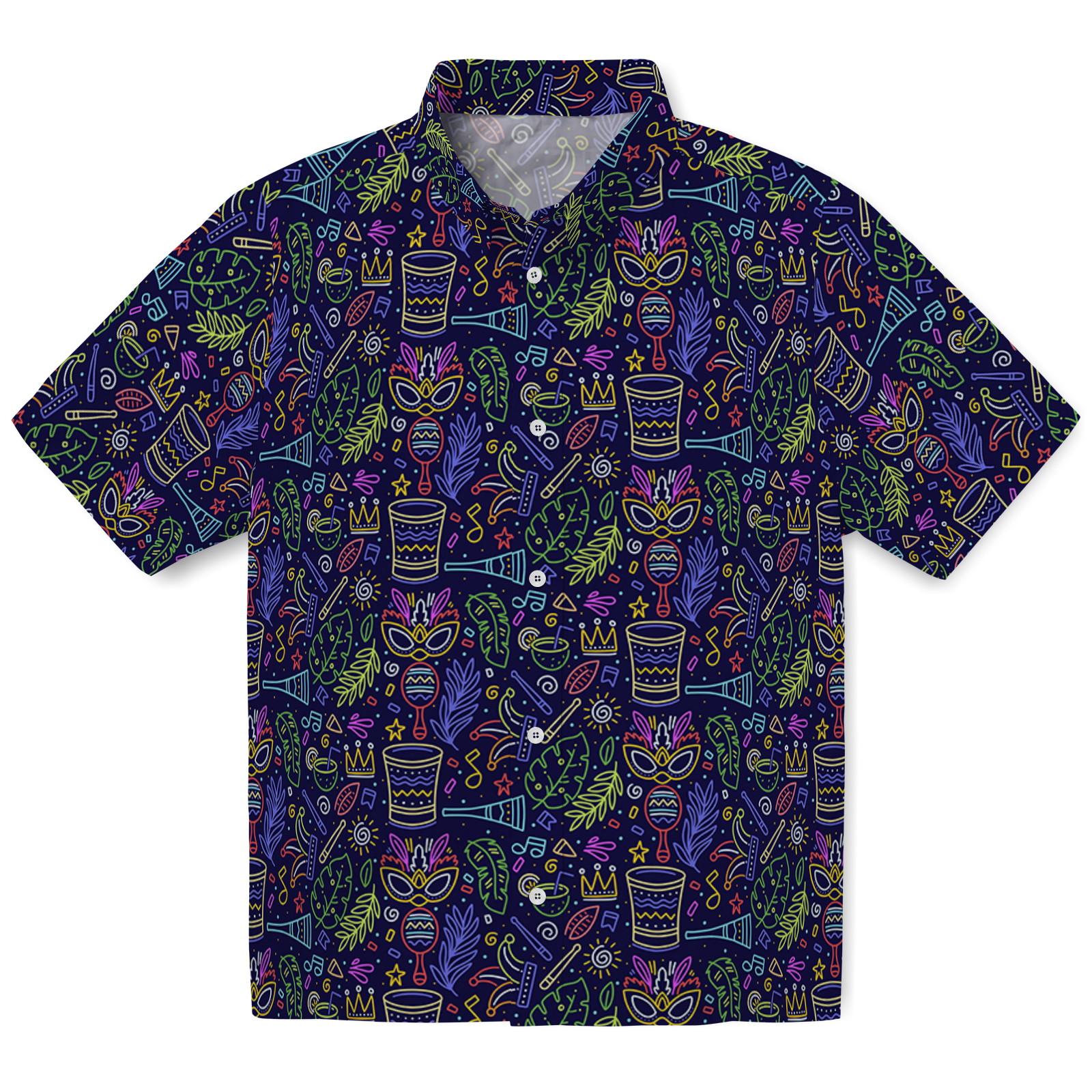 Keptsake Mask Crown Pattern Premium Hawaiian Shirt