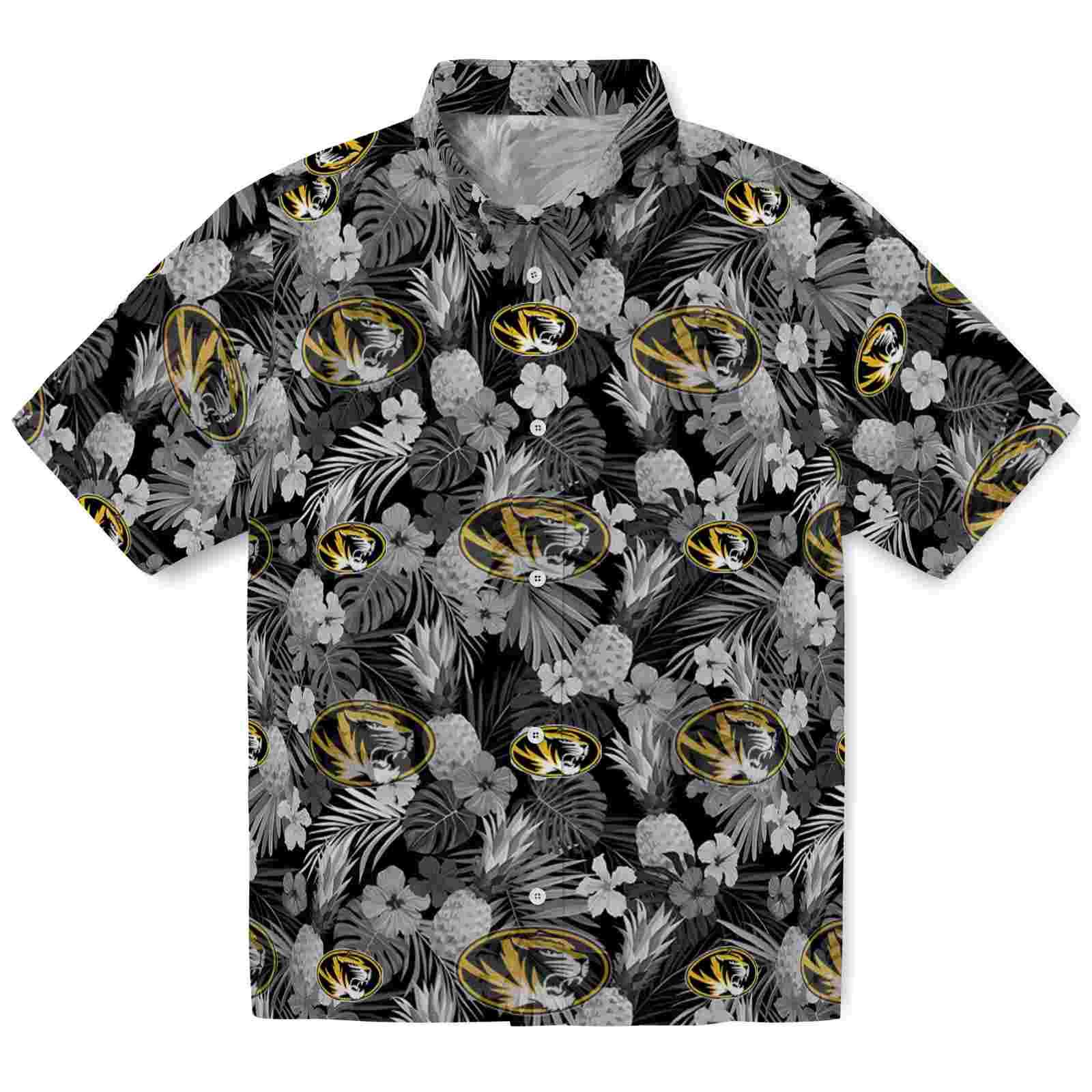 Keptsake Missouri Tigers Floral Pineapple Black Premium Hawaiian Shirt