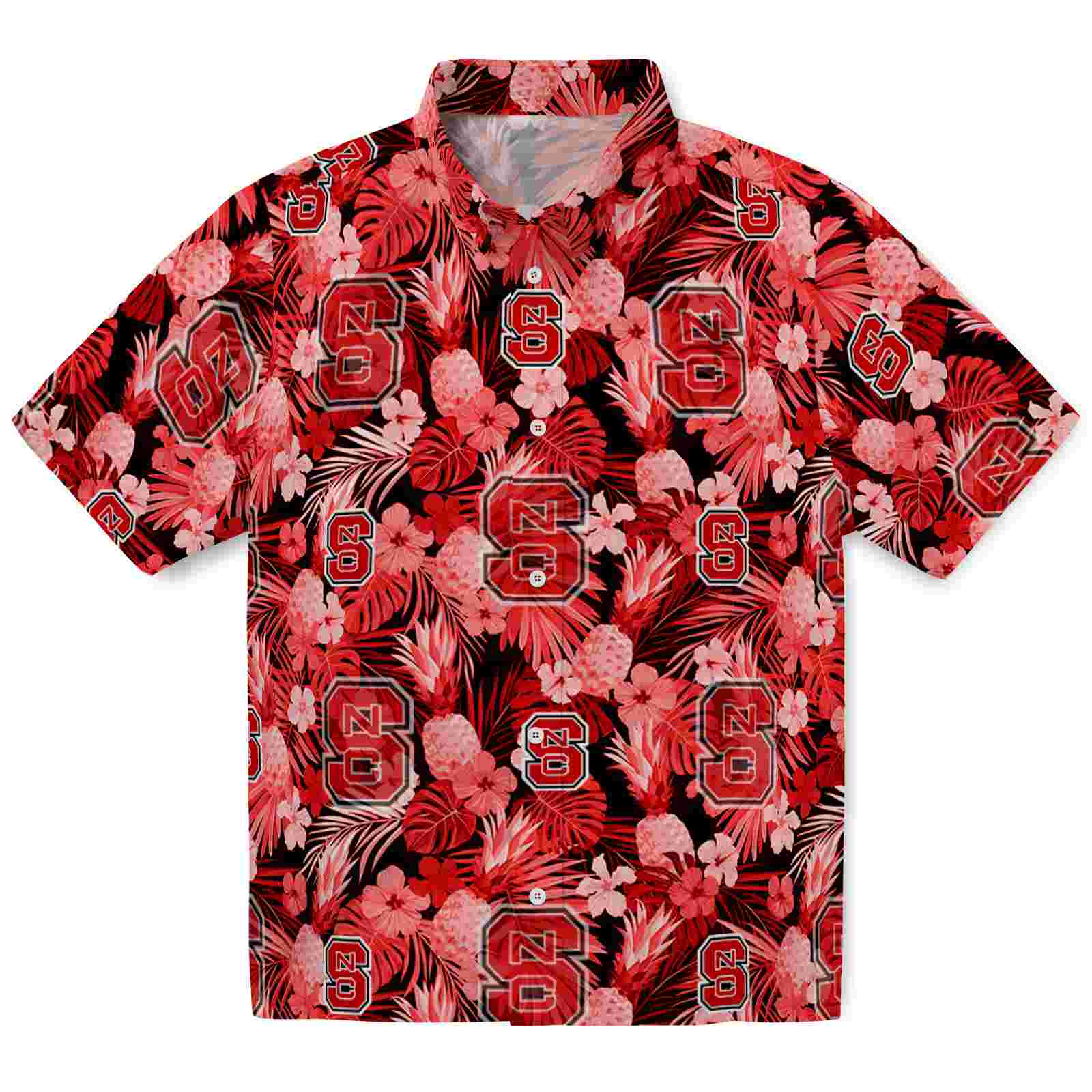 Keptsake NC State Wolfpack Floral Pineapple Red Premium Hawaiian Shirt