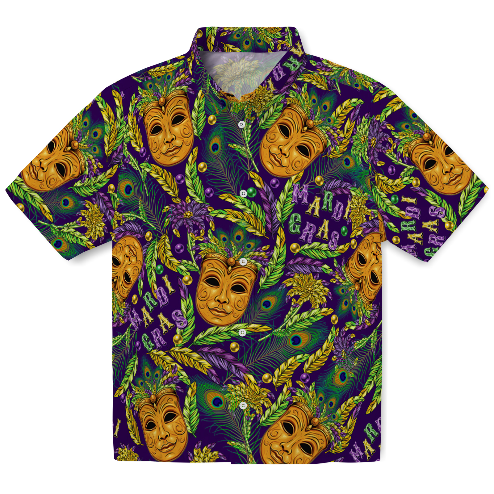 Keptsake Peacock Feather Mask Premium Hawaiian Shirt