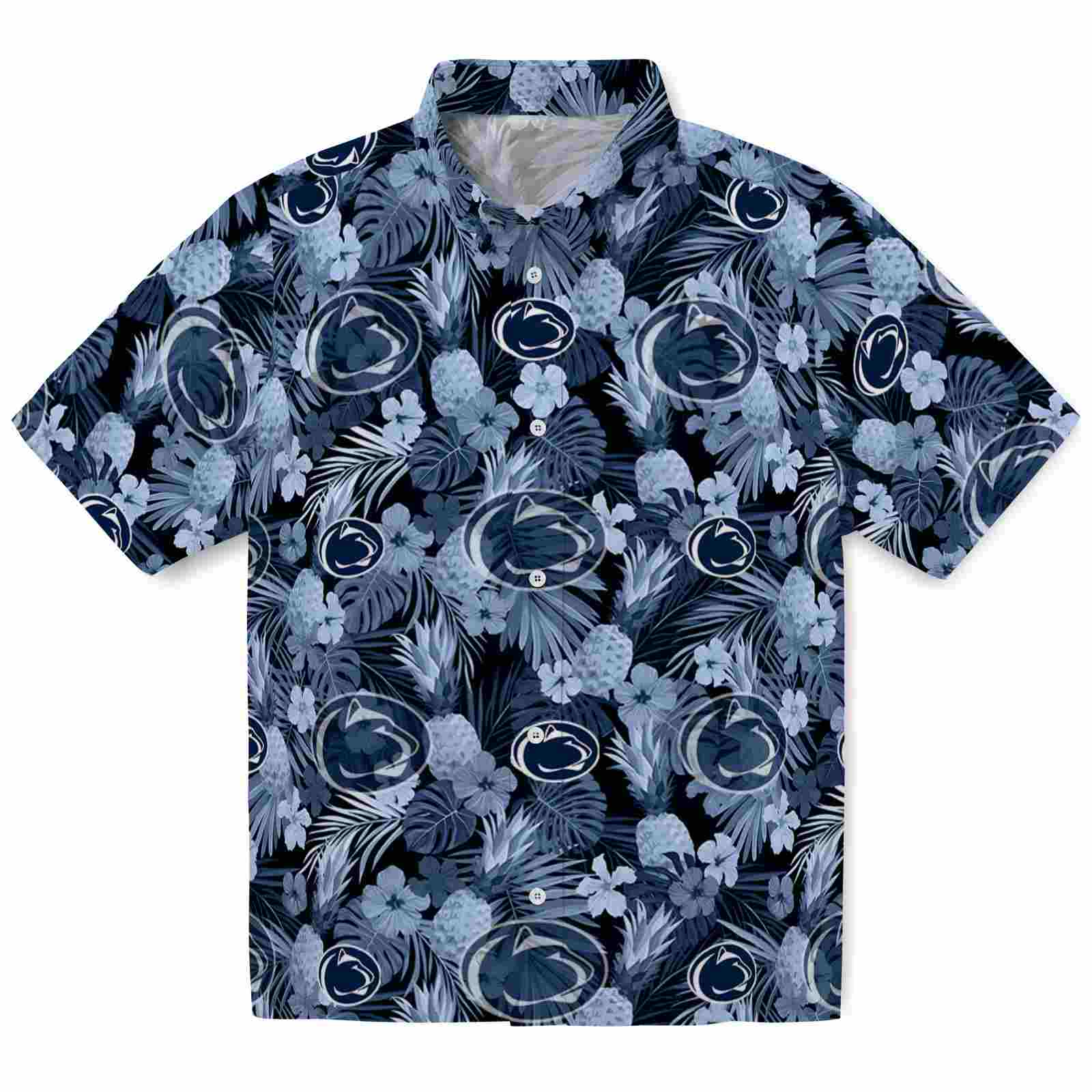 Keptsake Penn State Nittany Lions Floral Pineapple Blue Premium Hawaiian Shirt