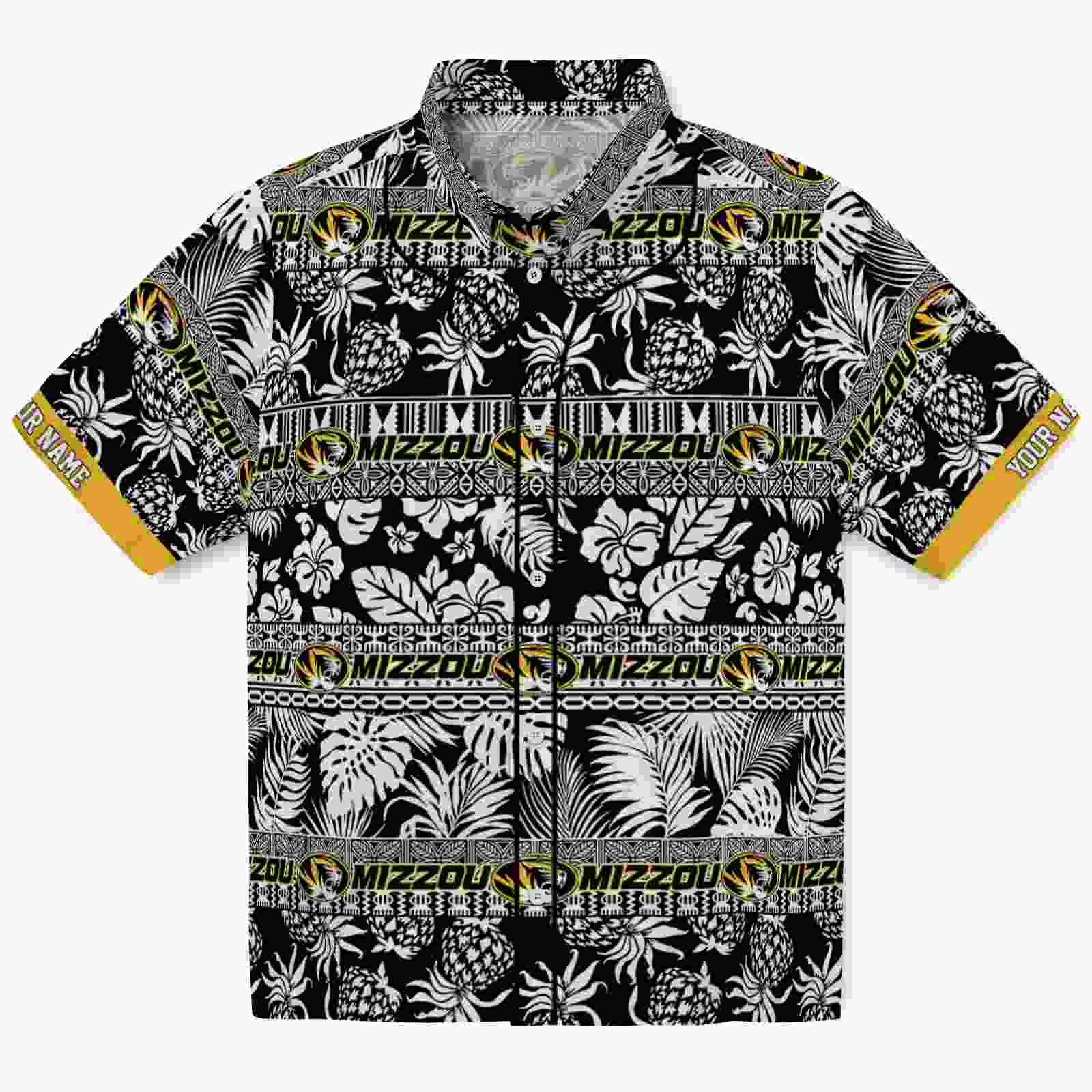 Keptsake Personalized Missouri Tigers Tribal Stripes Black White Premium Hawaiian Shirt