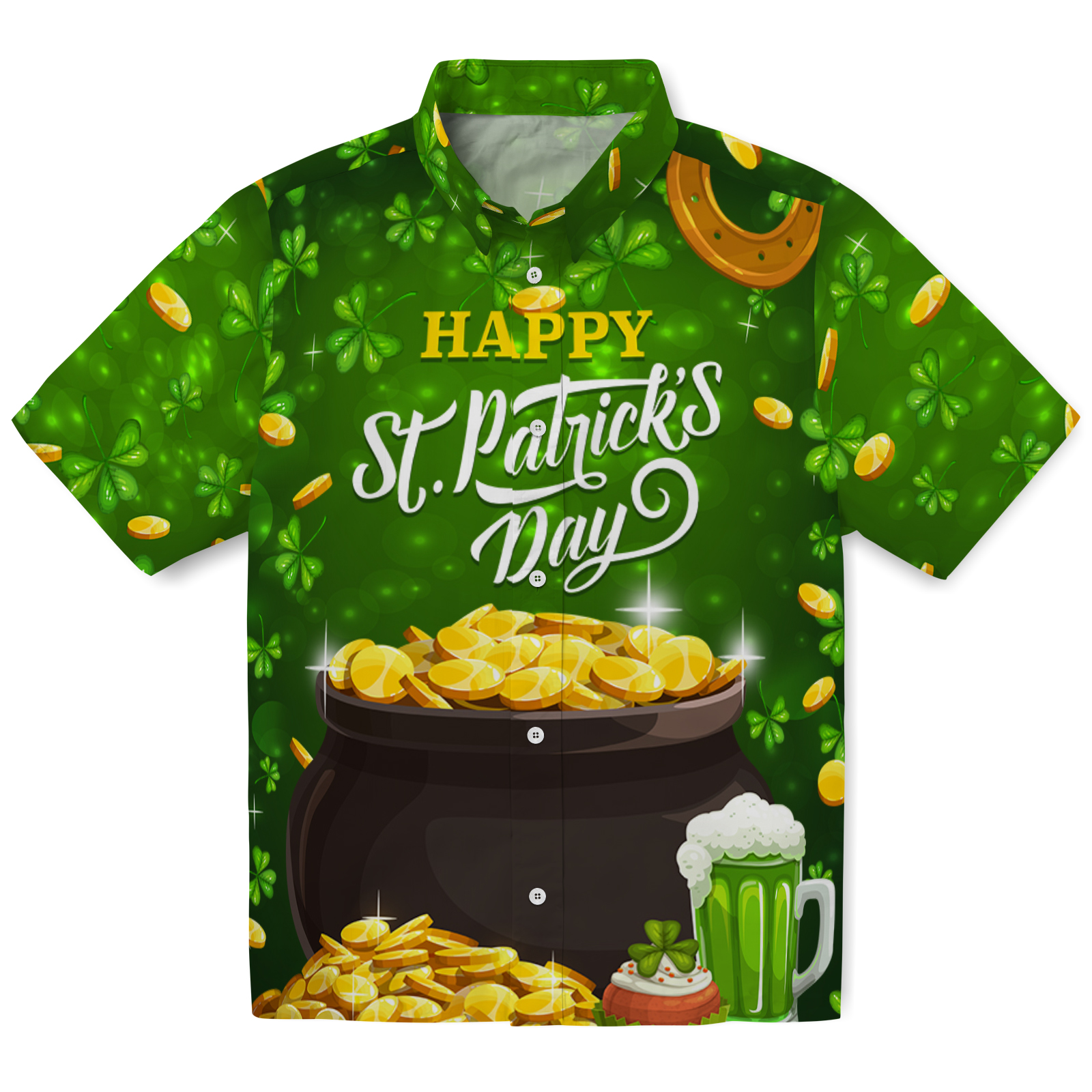 Keptsake Shamrocks Coins Premium Hawaiian Shirt