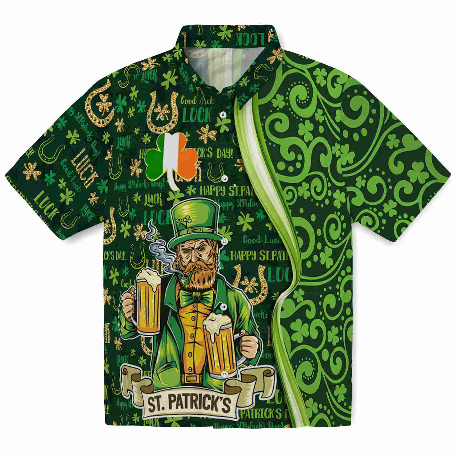 Keptsake St Patricks Day Clover Premium Hawaiian Shirt
