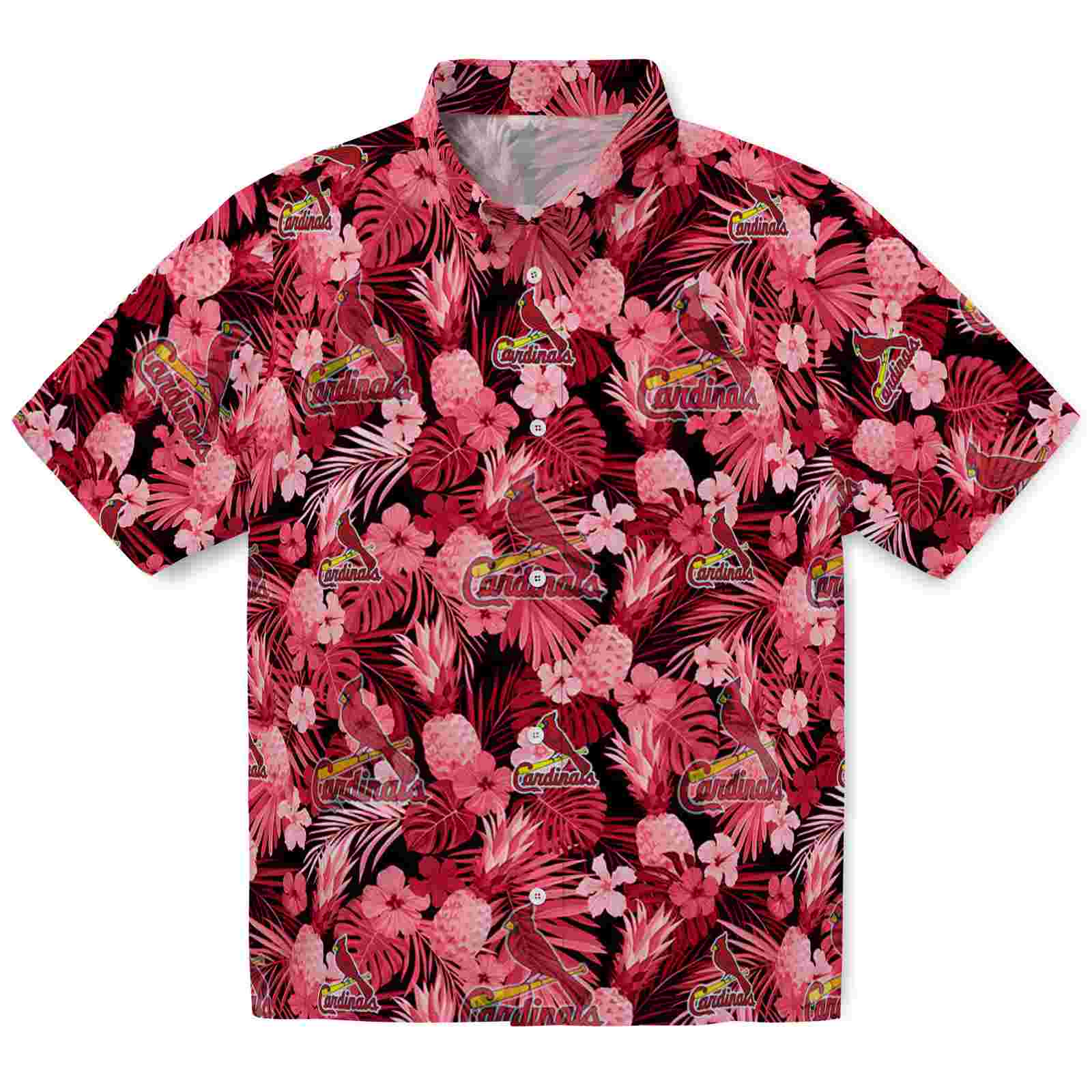 Keptsake St. Louis Cardinals Floral Pineapple Red Premium Hawaiian Shirt