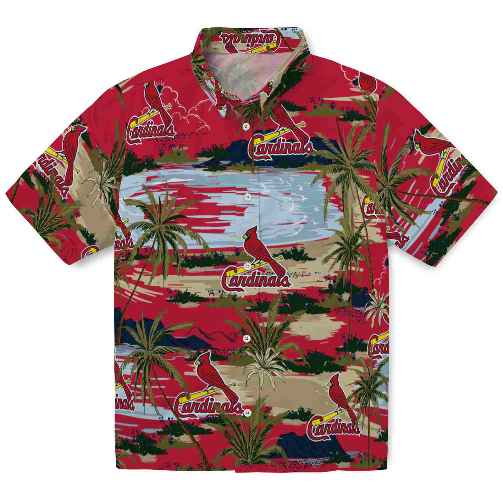 Keptsake St. Louis Cardinals Palm Horizon Red Premium Hawaiian Shirt