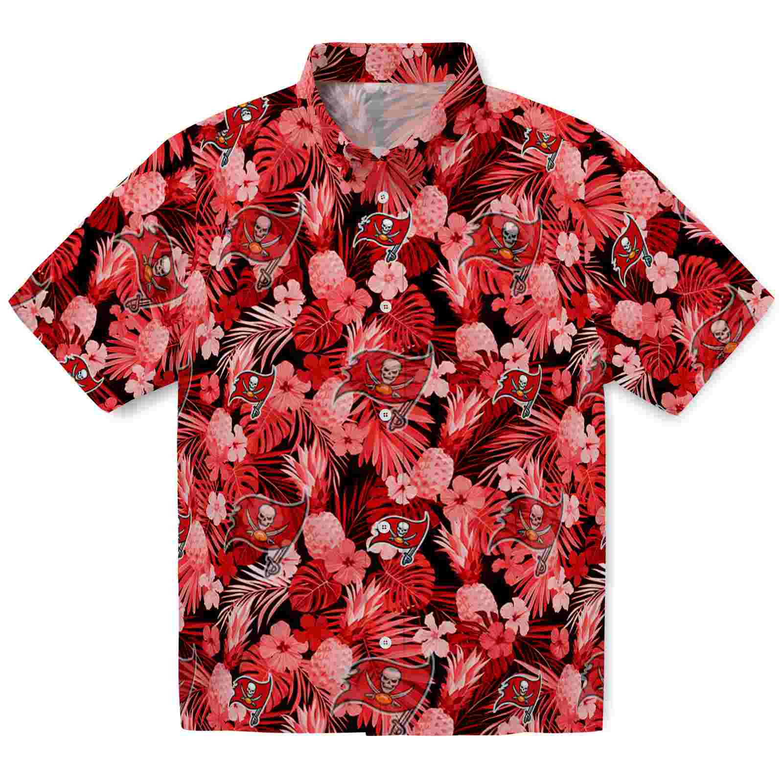 Keptsake Tampa Bay Buccaneers Floral Pineapple Red Premium Hawaiian Shirt
