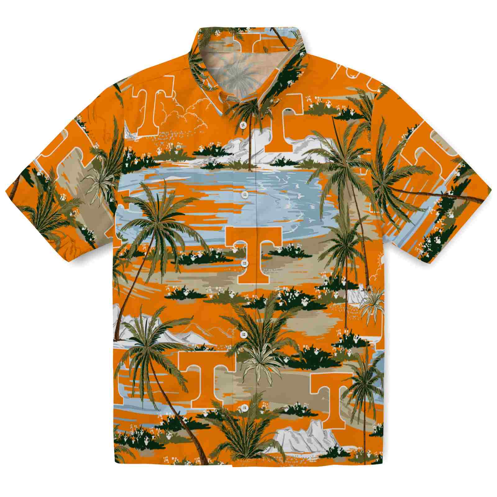 Keptsake Tennessee Volunteers Palm Horizon Orange Premium Hawaiian Shirt
