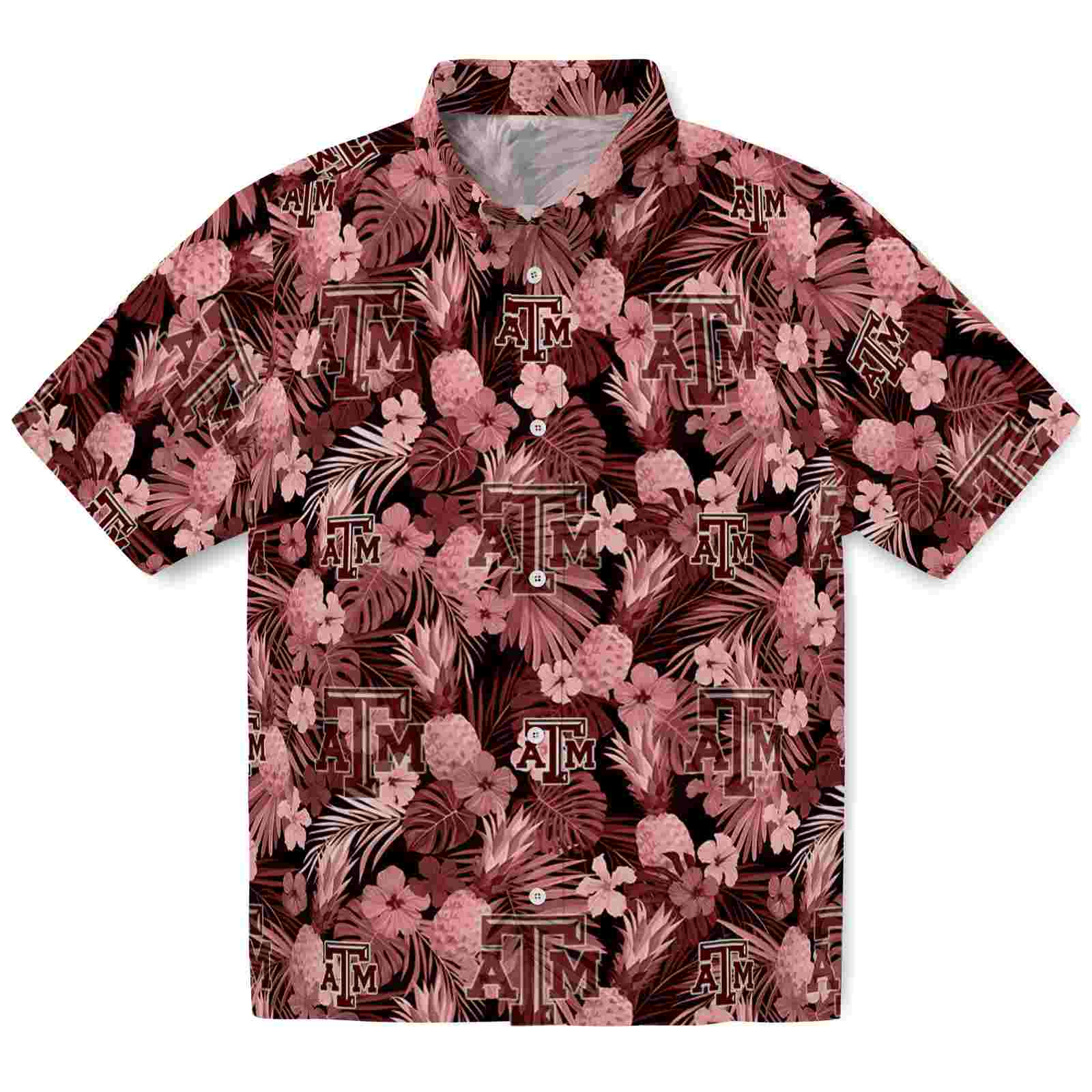 Keptsake Texas A&M Aggies Floral Pineapple Maroon Premium Hawaiian Shirt