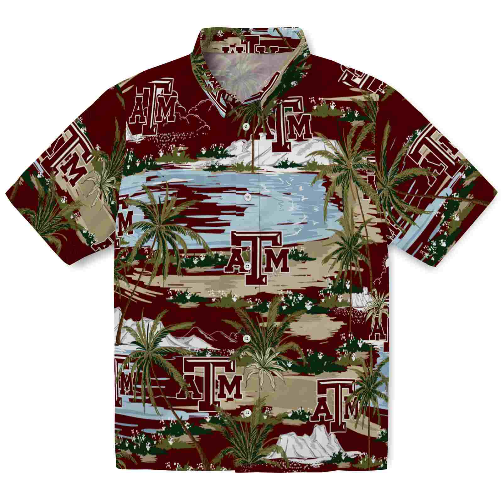 Keptsake Texas A&M Aggies Palm Horizon Maroon Premium Hawaiian Shirt