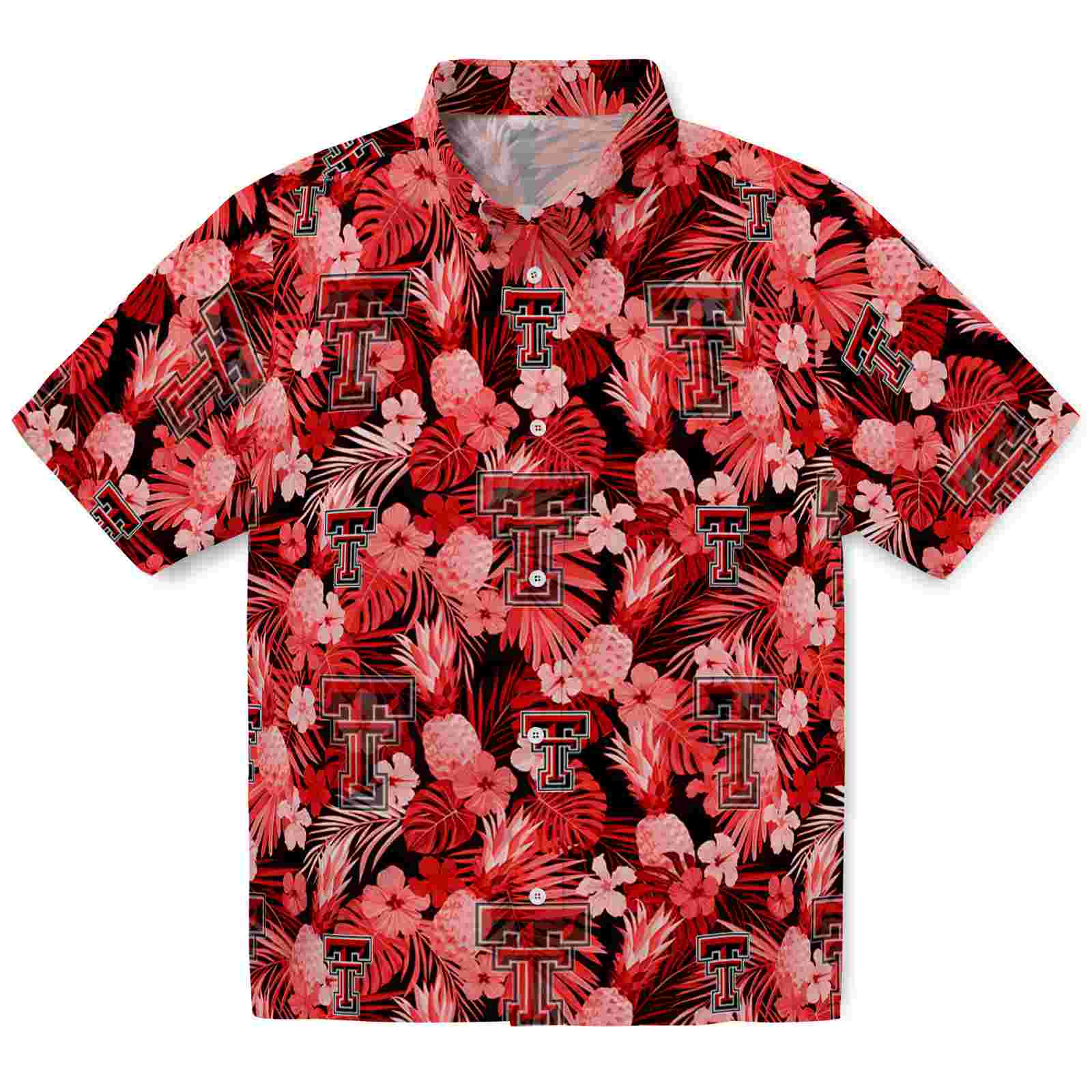 Keptsake Texas Tech Red Raiders Floral Pineapple Red Premium Hawaiian Shirt