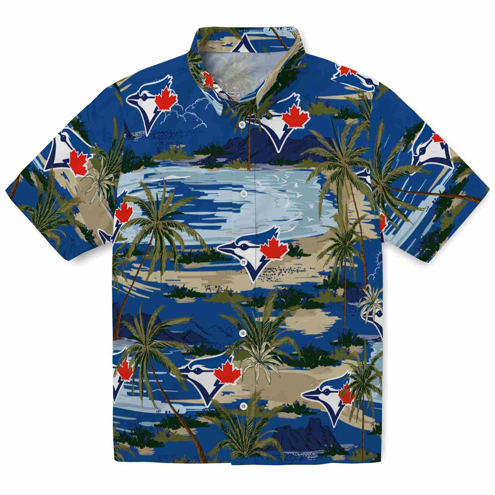 Keptsake Toronto Blue Jays Palm Horizon Blue Premium Hawaiian Shirt