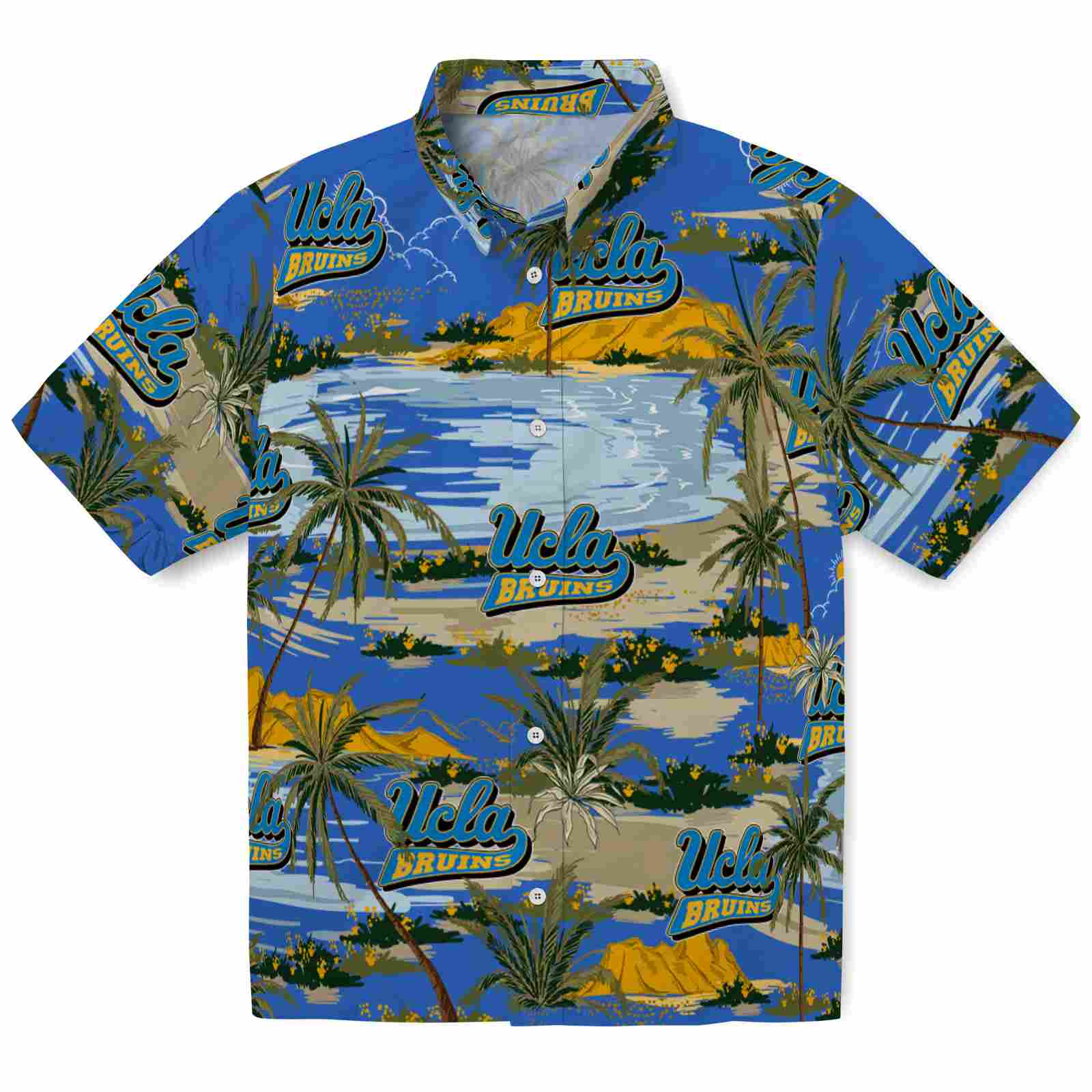 Keptsake UCLA Bruins Palm Horizon Blue Premium Hawaiian Shirt