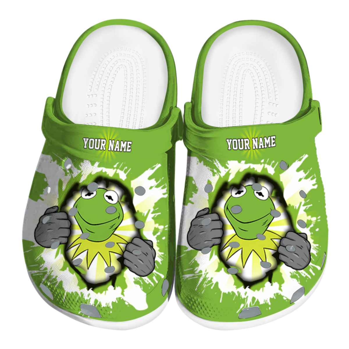 Kermit The Frog Cartoon Crocs Crocband Clogs Shoes Comfortable For Men Women and Kids