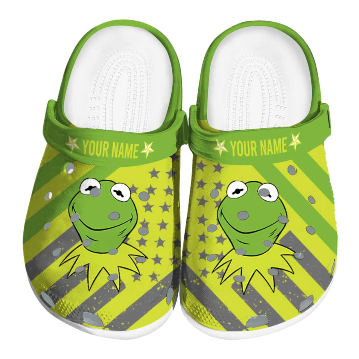 Kermit The Frog Cartoon Crocs Crocband Clogs Shoes Comfortable For Men Women and Kids