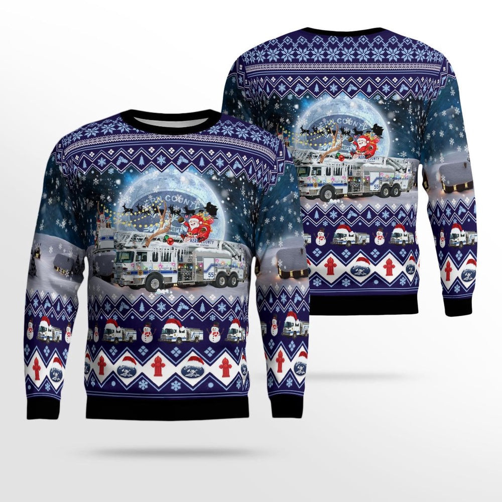 Kern County Fire Department Christmas AOP Ugly Sweaters Christmas Unisex Sweaters Gift For Christmas