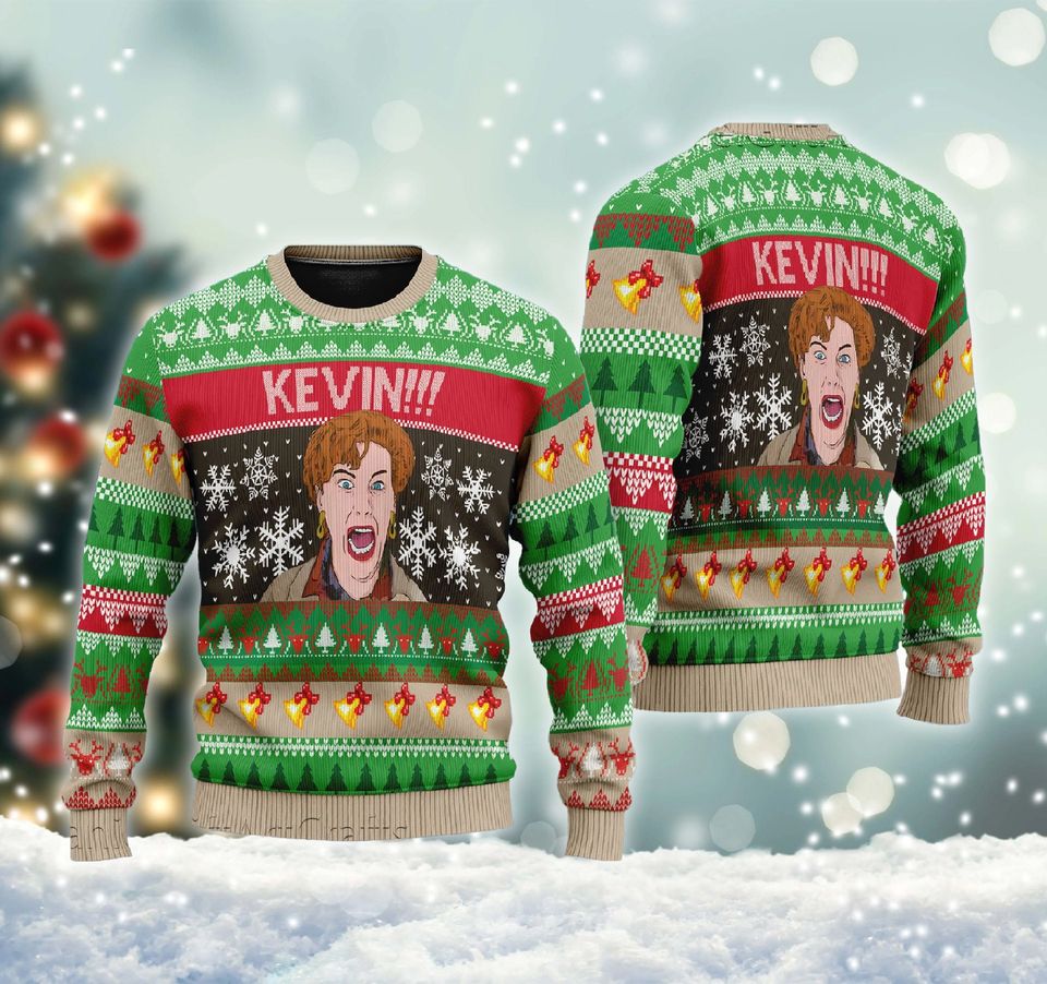 Keviin!!! Hoome Aloone Ugly Christmas Sweater, Keviin McCaallister Woolen Sweater