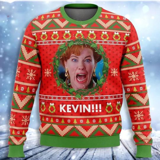 Kevin!!! Home Alone Ugly Unisex Christmas Sweater - Image 2