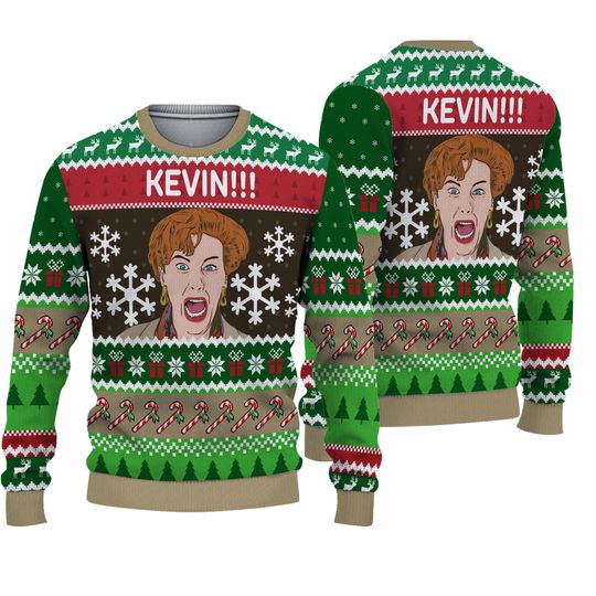 Kevin !!! Home Alone 2 Christmas Ugly Sweater - Image 2
