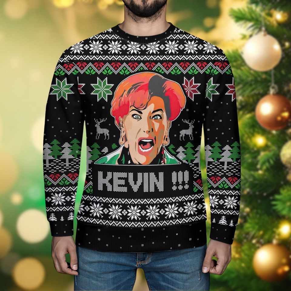 Kevin Home Alone Christmas Sweater, Kate McCallister Women Ugly Christmas Sweater - Image 4