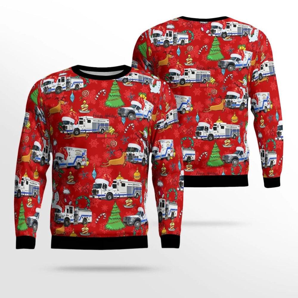 Keyser West Virginia Company 39 Fountain Volunteer Fire Company AOP Ugly Sweater Xmas Unisex Sweater Christmas Gifts For Men Women