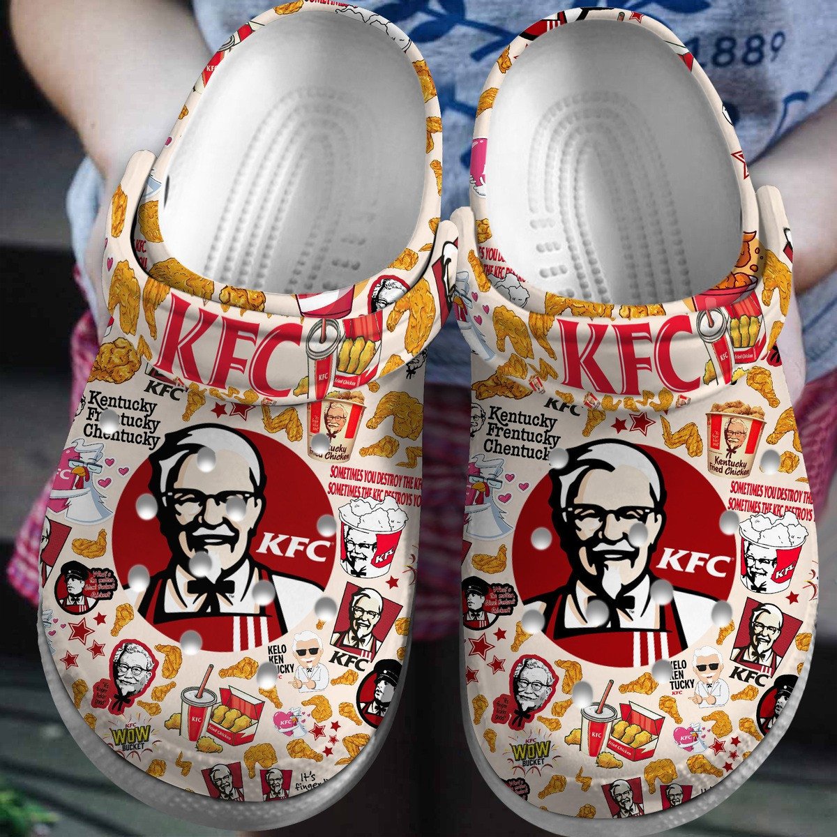 KFC Food Crocs Crocband Clogs Shoes Comfortable For Men Women and Kids