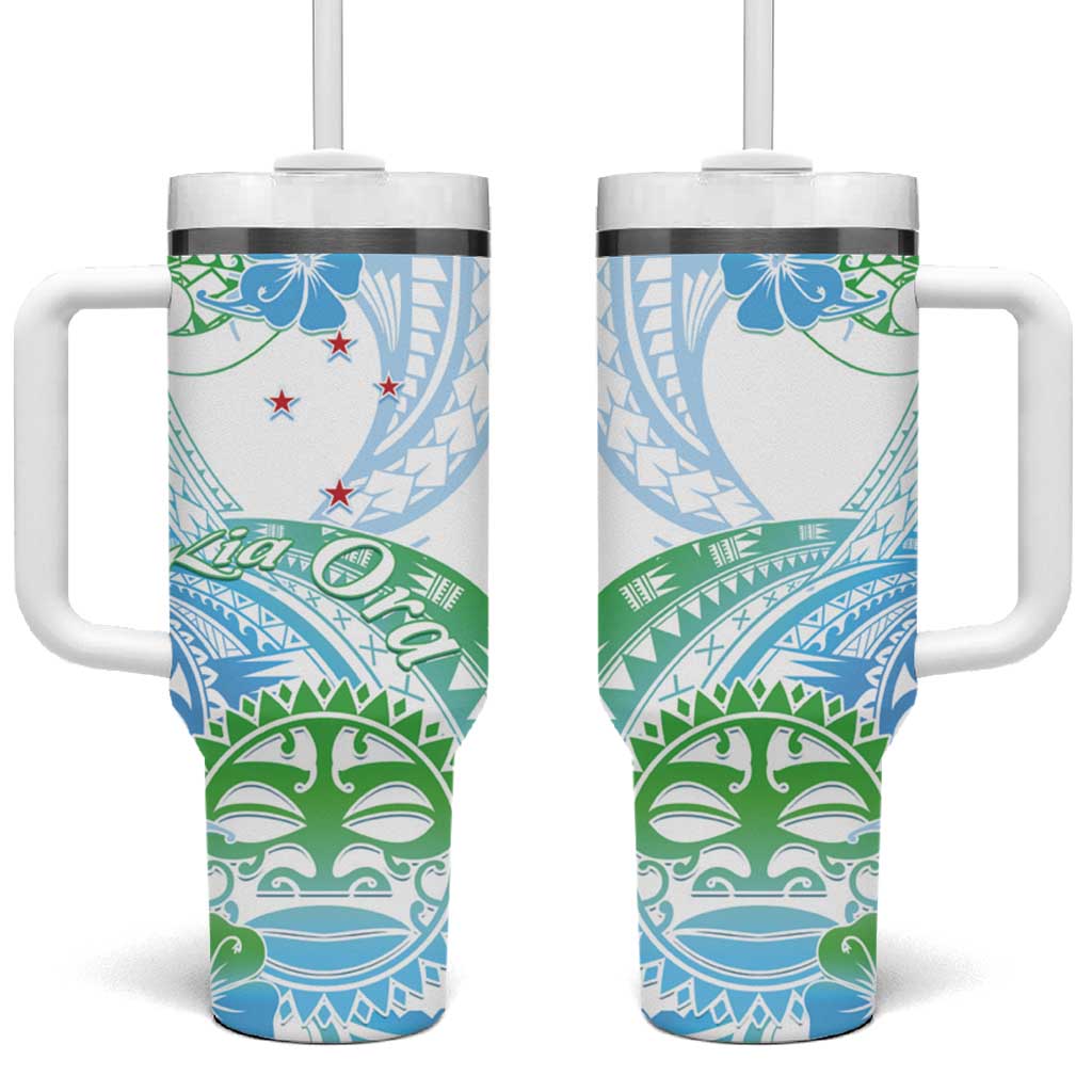 Kia Ora Maori New Zealand Pastel Sun Ta Moko Aqua Green Custom Stanley Cup 40 oz 30 oz Tumbler With HandleTVC2301349