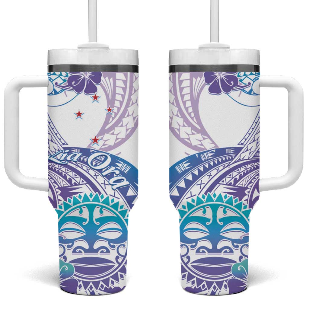 Kia Ora Maori New Zealand Pastel Sun Ta Moko Violet Custom Stanley Cup 40 oz 30 oz Tumbler With HandleTVC2301348