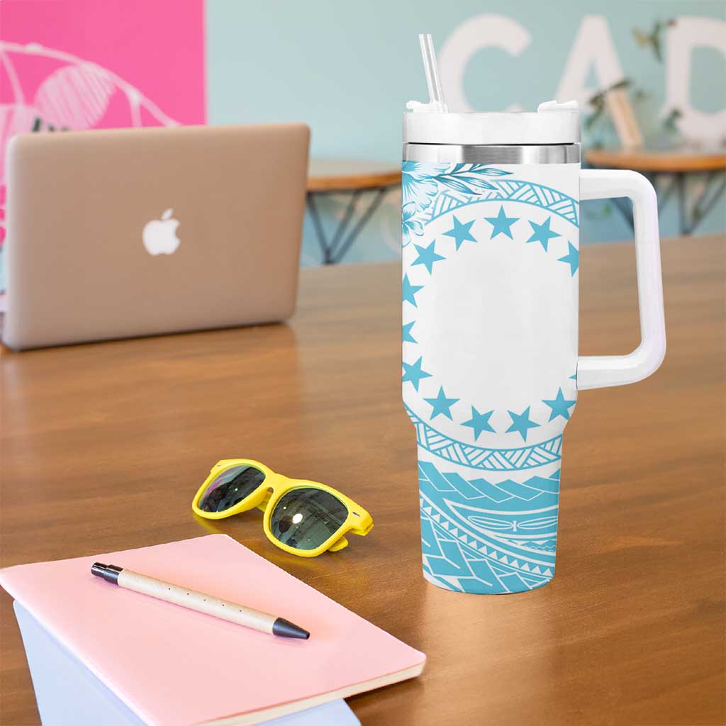 Kia Orana Cook Islands Tiare & Stars Turquoise Custom Stanley Cup 40 oz 30 oz Tumbler With HandleTVC2301371 - Image 5