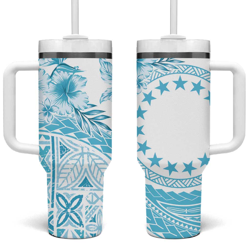 Kia Orana Cook Islands Tiare & Stars Turquoise Custom Stanley Cup 40 oz 30 oz Tumbler With HandleTVC2301371