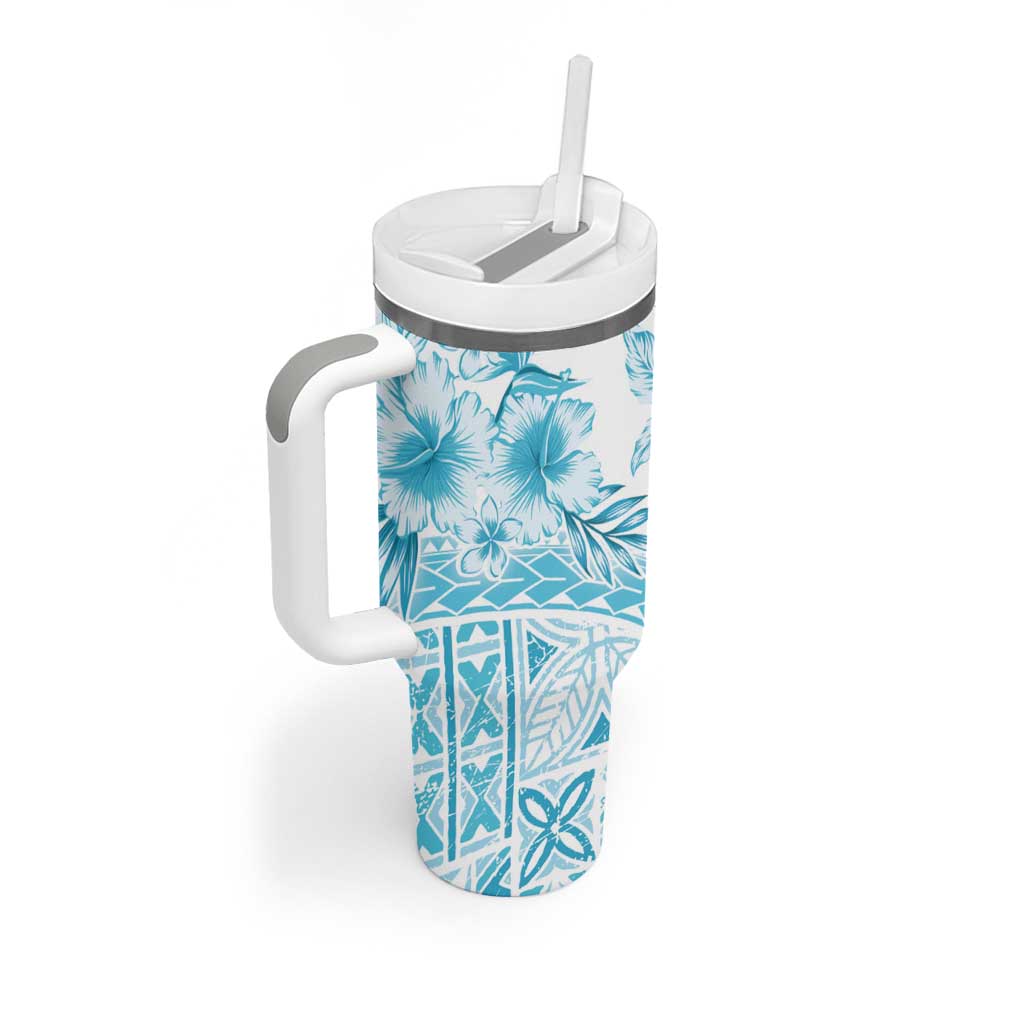 Kia Orana Cook Islands Tiare & Stars Turquoise Custom Stanley Cup 40 oz 30 oz Tumbler With HandleTVC2301371 - Image 2