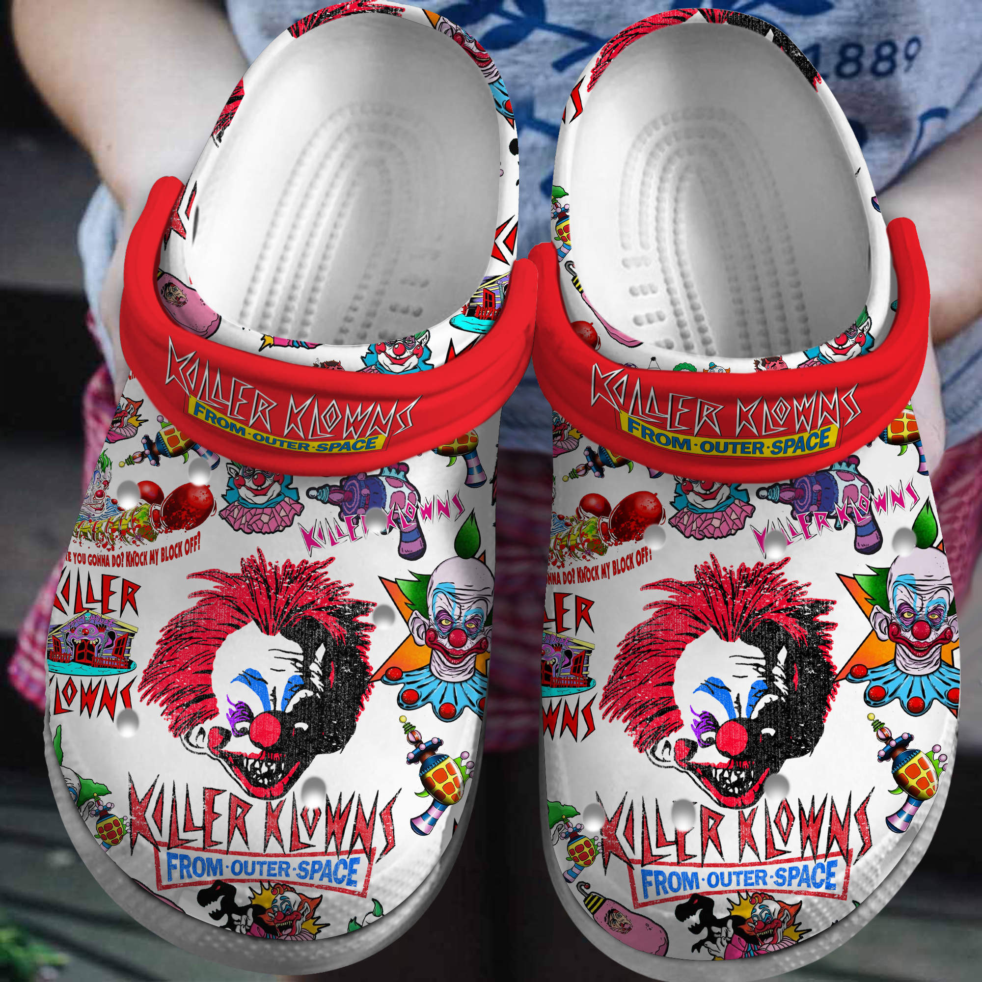 Killer Klowns Movie Crocs Crocband Clogs Shoes Comfortable For Men Women and Kids