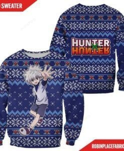 Killua Hunter X Hunter Anime Ugly Christmas Sweater Adult 3D Funny Matching for family