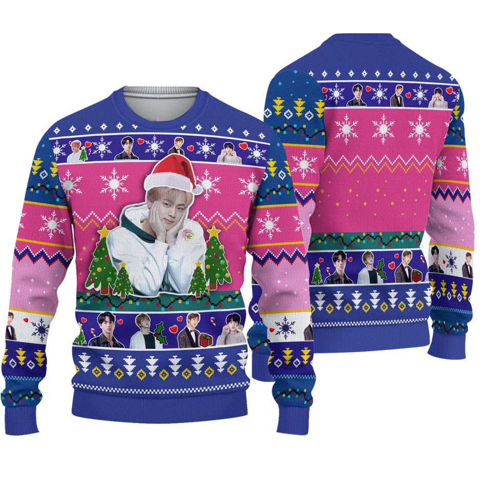 Kim Seok-jin Jin BTS Ugly Christmas Ugly Sweater