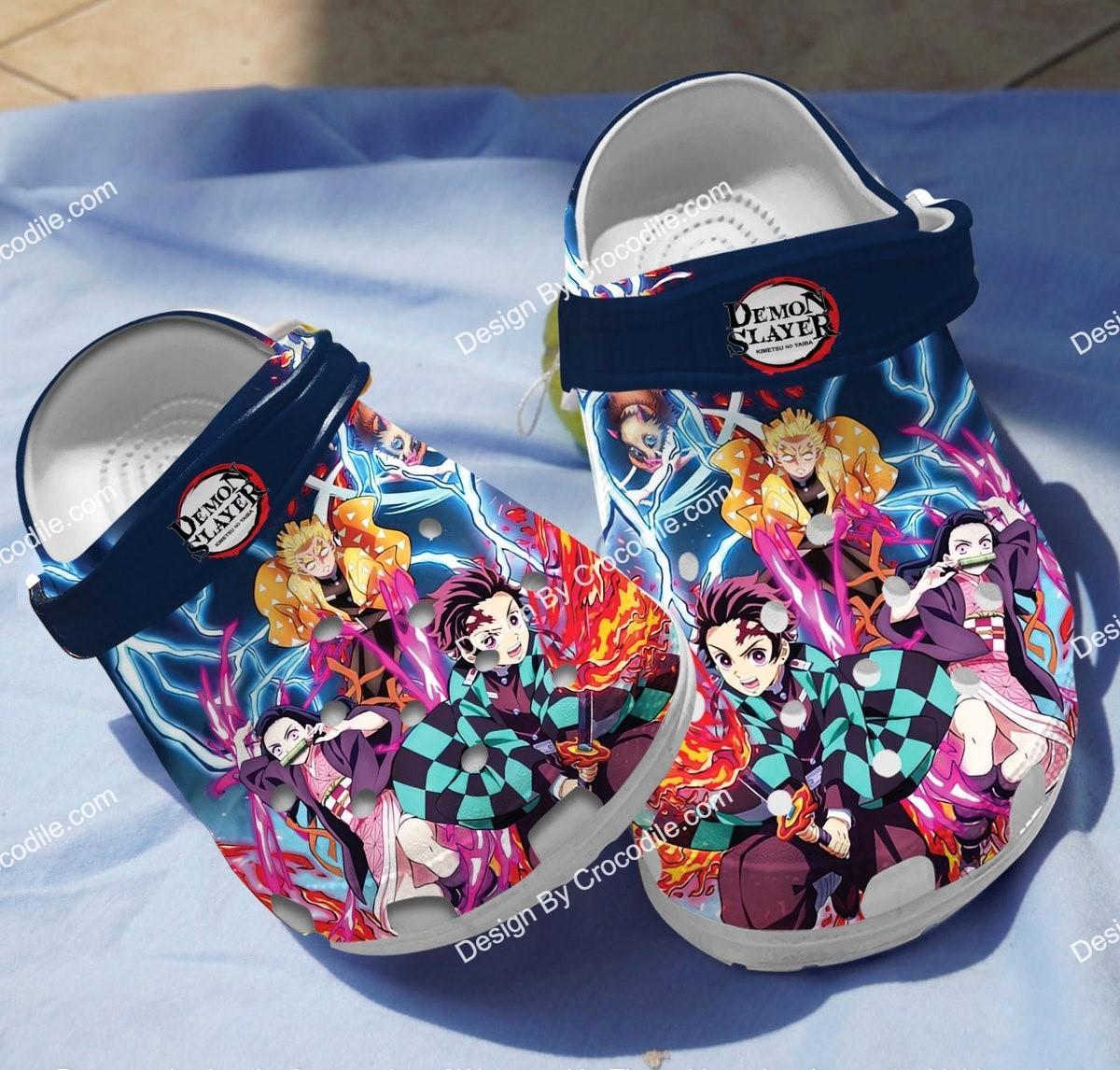 Kimetsu No Yaiba Demon Slayer Anime Crocs Crocband Clogs Shoes Comfortable For Men Women and Kids