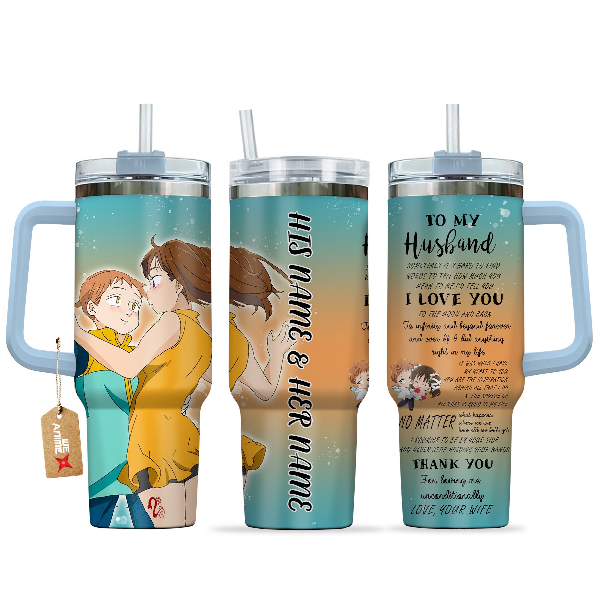 King & Diane The Seven Deadly Sins Anime Valentine Custom Stanley Cup 40 oz 30 oz Tumbler With HandleTVC2301168