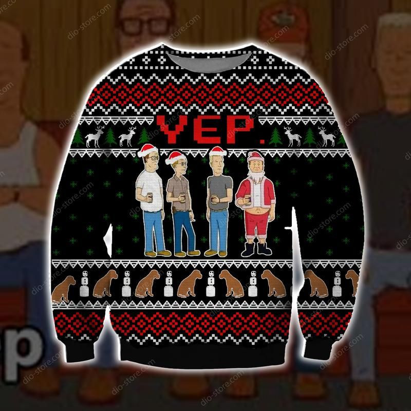 King Of The Hill 3D All Over Print Ugly Christmas Sweater Adult 3D Funny Matching for family