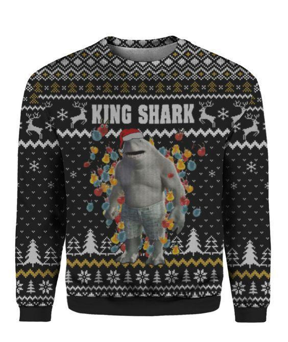 King Shark Ugly Christmas Sweater Adult 3D Funny Matching for family