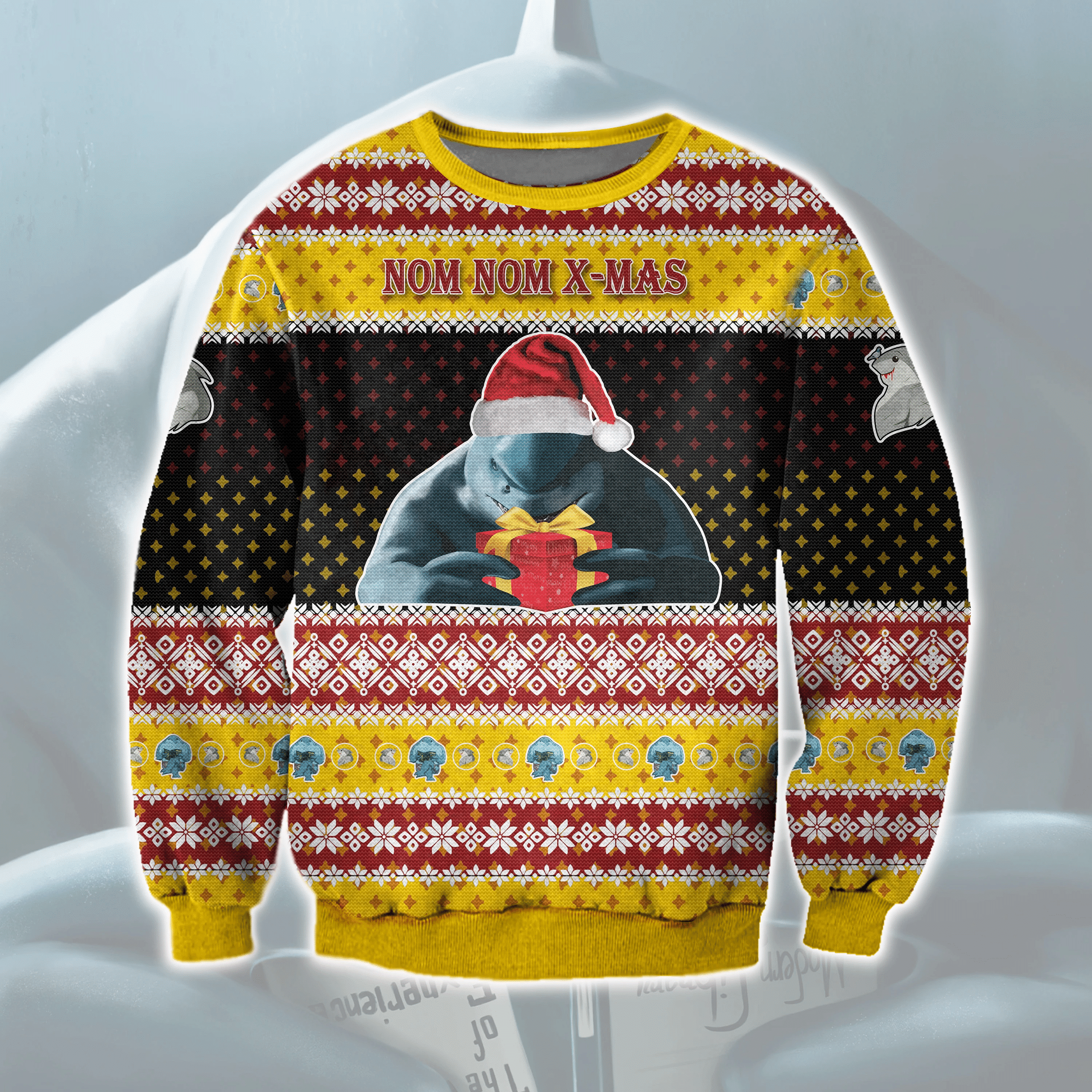 King Shark Ugly Christmas Sweater Adult 3D Funny Matching for family