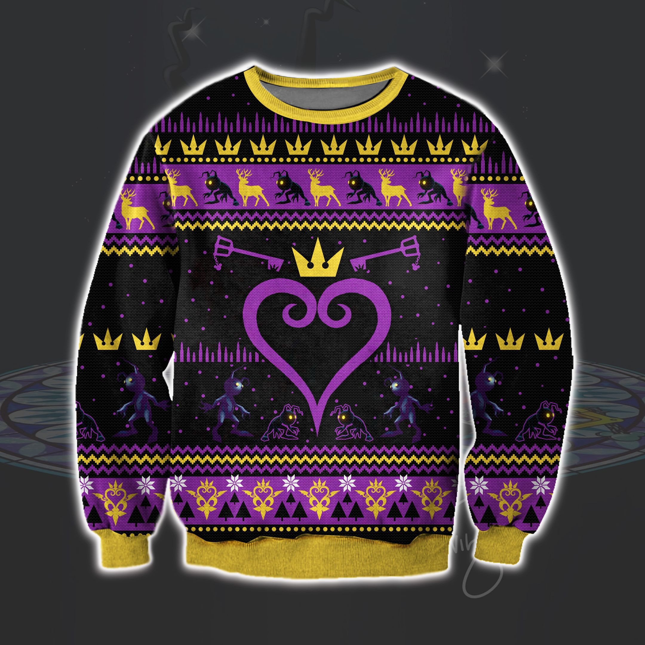 Kingdom Hearts Knitting Pattern 3D Print Ugly Christmas Sweater Adult 3D Funny Matching for family