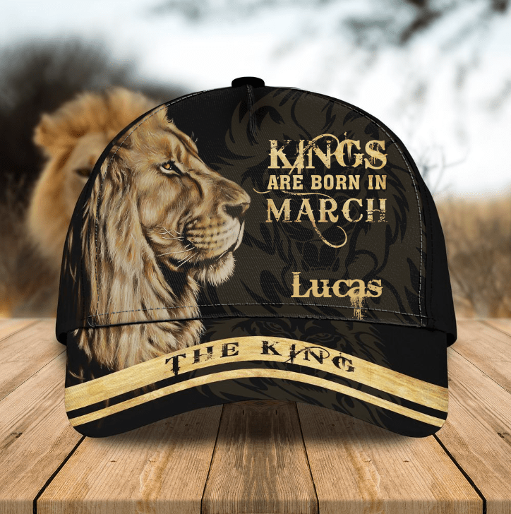 Kings Are Born In, Personalized 3D Classic Cap, Which Month You Born, Custom Name Hat for Men, Father Trucker Hats Custom Hats Gifts For Men & Women