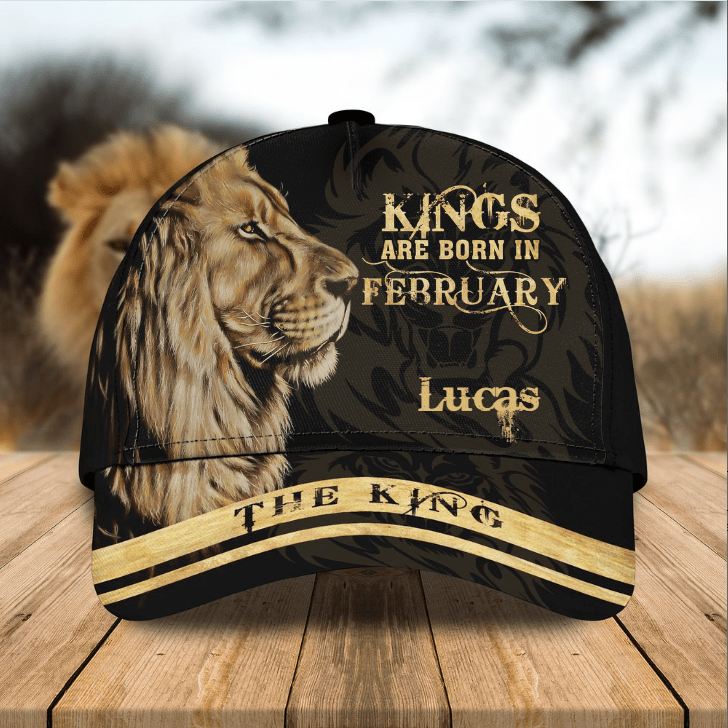 Kings Are Born In, Personalized 3D Classic Cap, Which Month You Born, Custom Name Hat for Men, Father Trucker Hats Custom Hats Gifts For Men & Women