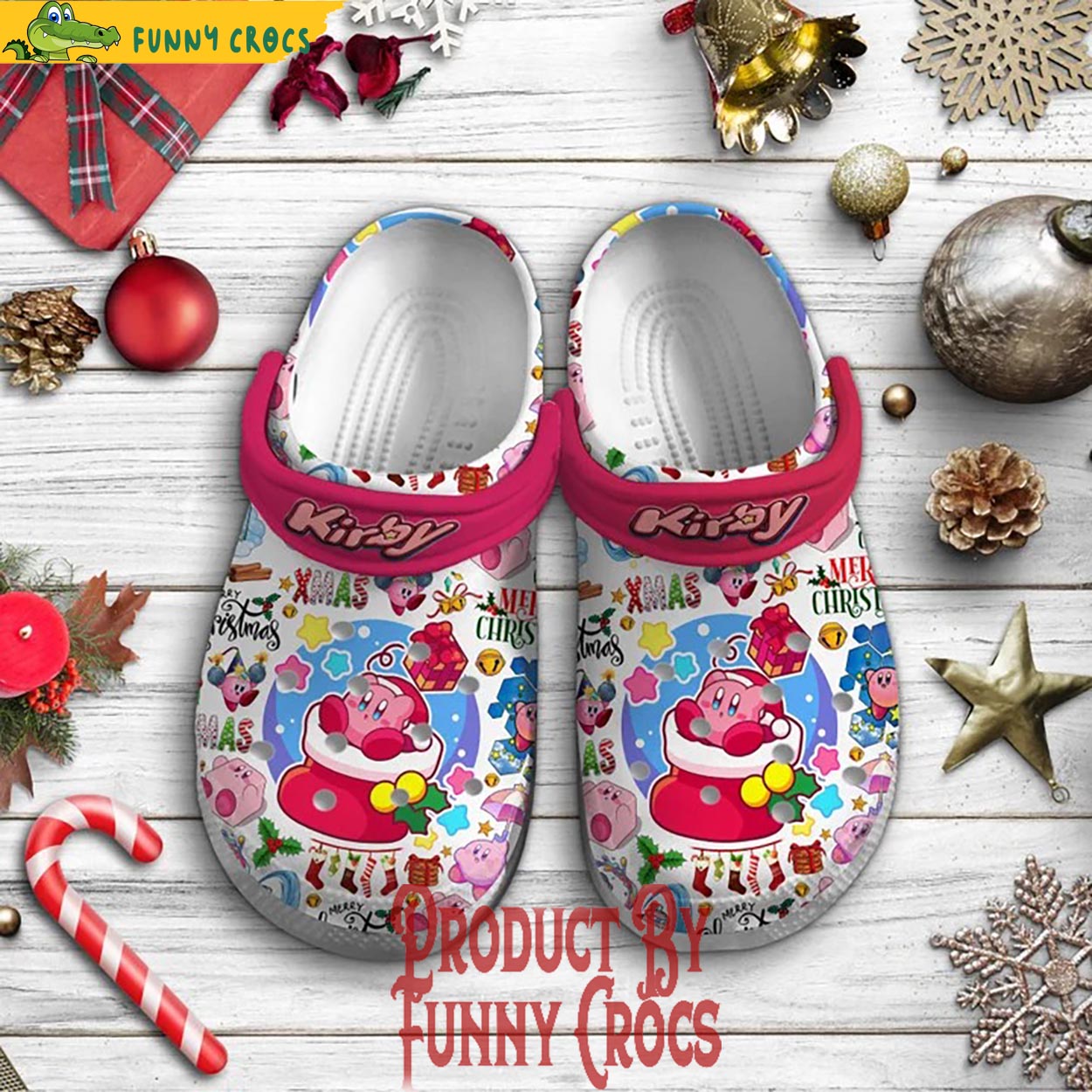 Kirby Game Christmas Crocs Crocband Clogs Shoes Comfortable For Men Women and Kids