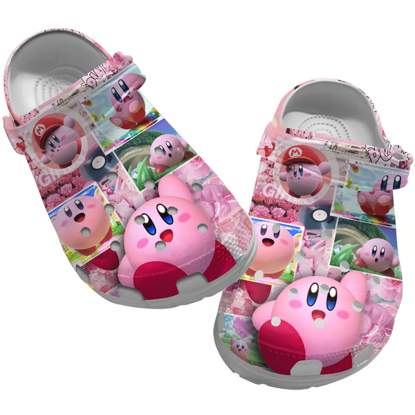 Kirby Game Crocs Crocband Clogs Shoes Comfortable For Men Women and Kids