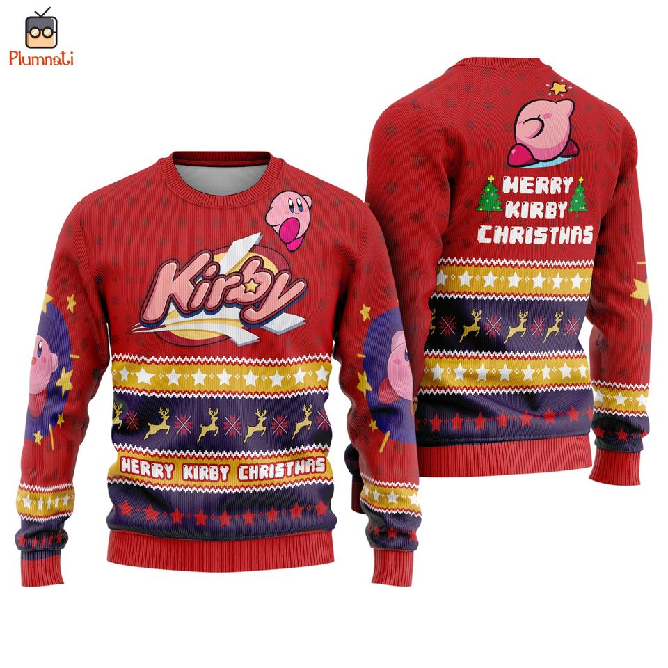 Kirby Ugly Christmas Sweater, Merry Kirby Christmas Ugly Sweatshirt