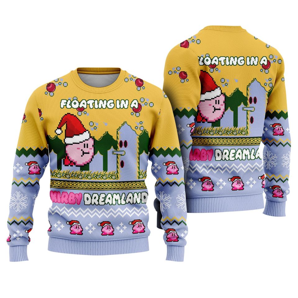 Kirby Video Game Ugly Christmas 3D Sweater